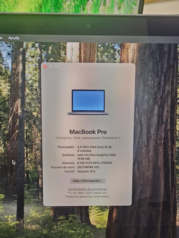 MacBookPro 2019 8GB RAM 256SSD i5 13" ! - Imagen 3