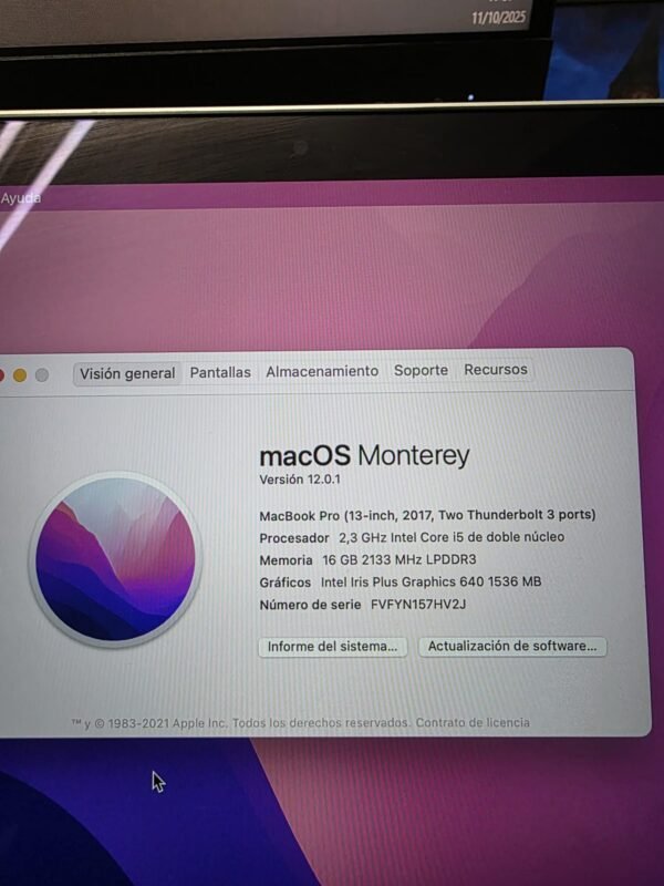 MacBookPro 2017 16GB RAM 256SSD i5 13" ! - Imagen 3