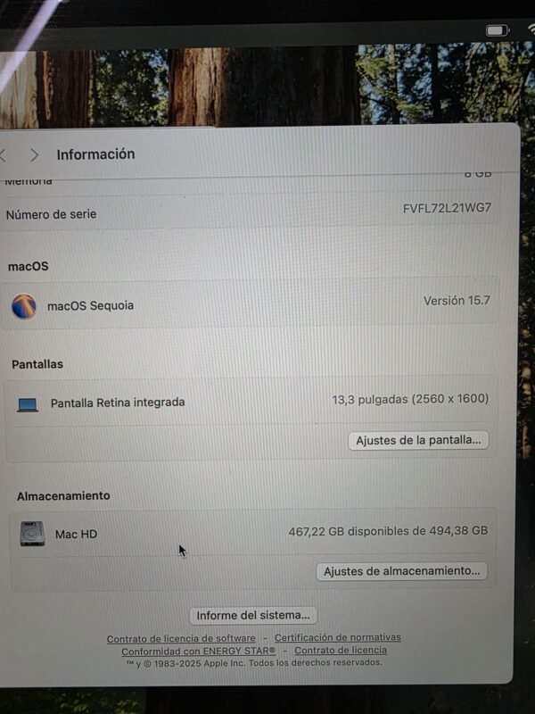 MacBook Air M1 2020 - 8GB RAM 500SSD 13"! - Imagen 5